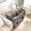 APRILSOUL Farmhouse Dog Crate with Sliding Barn Door, Wooden Kennel End Table, Flip-top Plate & Detachable Divider, for Dogs - 2 of 4