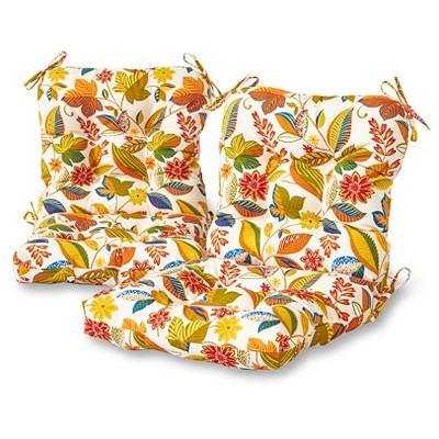 Set of 2 Outdoor Seat/Back Chair Cushions Esprit Floral - Kensington Garden