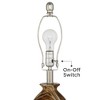 360 Lighting Carlton 28" Tall Modern Table Lamps Set of 2 WiFi Smart Socket Brown Faux Marble Living Room Bedroom Bedside Nightstand House White Shade - 4 of 4