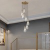 DAKAFUL Industrial-Style Chandelier With Clear Raindrop Glass Shades,E12 Base Adjustable Height Pendant Light for Dining,Entryway - 2 of 4