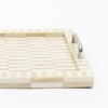 SEVOBAL Serving Platters 2 Set Handcrafted Checkered Serving Trays with Elegant Bone and Resin Set with Handles for Dining, Yellow, 18"*14"*2.5" - 4 of 4