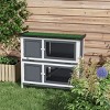 LAOTIES Wooden Rabbit Hutch,Indoor And Outdoor Bunny Cage with Ramp,Waterproof Roof And Removable Tray - 2 of 4