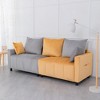 82" Velvet Modern 2-Seater Sectional Sofa with 3 Back Pillows and Chrome Accents - 2 of 4