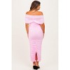 Pinkblush Light Pink Ruched Mesh Foldover Off Shoulder Maternity Maxi Dress - 4 of 4