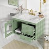 30x18x19.6 Inch Elegant Floating Bathroom Vanity Sink & Cabinet Combo: 1 Door & 2 Drawers - image 2 of 4