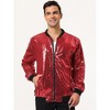 INSPIRE CHIC Men's Party Disco Club Sequins Bomber Jacket - 3 of 4