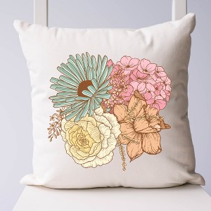 City Creek Prints Colorful Flower Bouquet Canvas Tote Bag - 15x16 - Natural - 1 of 1