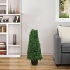 Northlight 30" Artificial Boxwood Cone Topiary Tree with Round Pot, Unlit - 2 of 4
