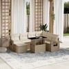vidaXL 8 Piece Patio Sofa Set with Cushions Beige and Cream Poly Rattan - 2 of 4