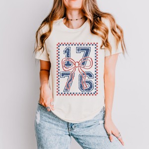 Simply Sage Market 1776 Checkered Coquette Short Sleeve Tee - 1 of 4