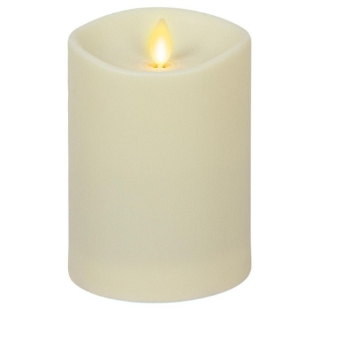 Luminara - Pearl Ivory Outdoor Flameless Candle Pillar 2d - Melted Top ...