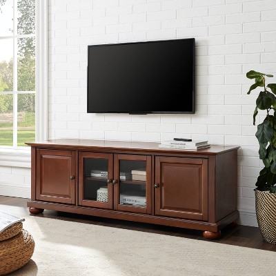 Vintage Mahogany 60" Low Profile TV Stand with Cabinet