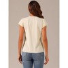 Allegra K Women's Summer Office V-Neck Solid Color Casual Chiffon Ruffle Sleeve Blouse - 3 of 4