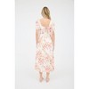 August Sky Women's Square Neckline Short Sleeves Floral Midi Dress - 2 of 4