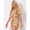 Allegra K Women's Floral Tropical Vacation Beach Hawaiian Button Down Shirt and Short Set - 3 of 4