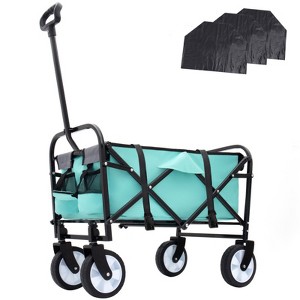 BEAFUP Foldable Wagon Cart with Waterproof Liner & All-Terrain Wheels, Lightweight - for Beach, Camping, Gardening by Families & Outdoors - 1 of 4