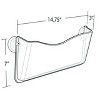 Azar Displays Dark Gray/Smoke Colored Plastic Wall Mount File Holder with Suction Cups, 4-Pack - 3 of 4