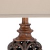 Regency Hill Exeter 30" Tall Large Traditional End Table Lamps Set of 2 WiFi Smart Socket Wood-Tone Finish Living Room Bedroom Bedside Cream Shade - 4 of 4