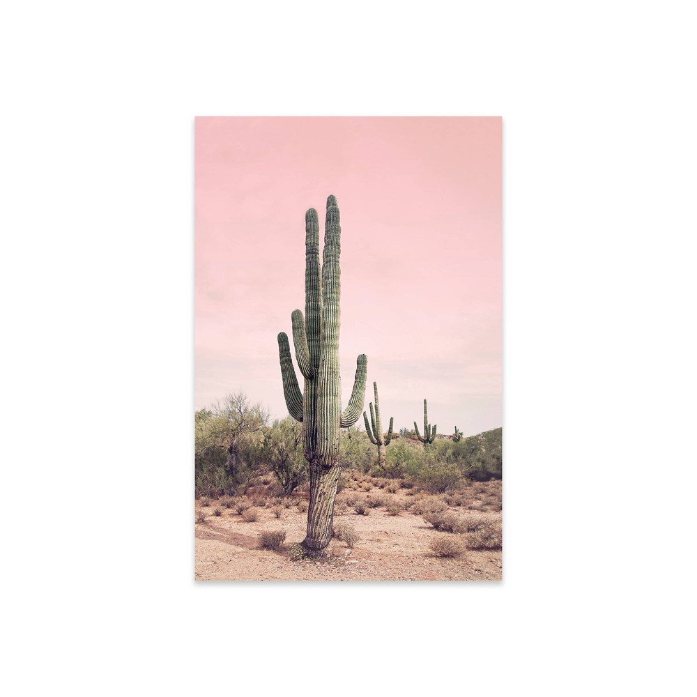 Photos - Wallpaper 16" x 24" Desert Cactus Blush Print on Acrylic Glass by Sisi & Seb - iCanv
