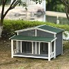 Whisen 47" Wooden 2 Doors Dog House Dog Crate with Asphalt Roof and Porch - 3 of 4