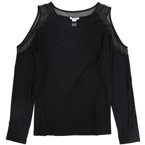 bar III Womens Cold-Shoulder Illusion Knit Blouse - 1 of 2