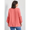 Avenue Women's Plus Size Crochet Lace Trim Top - 3 of 4