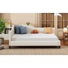 Okak Twin/Full Size Linen Daybed with L-Shaped Upholstered Bed Sofa Bed Frame with Solid Wood Legs Easy to Assemble - 2 of 4