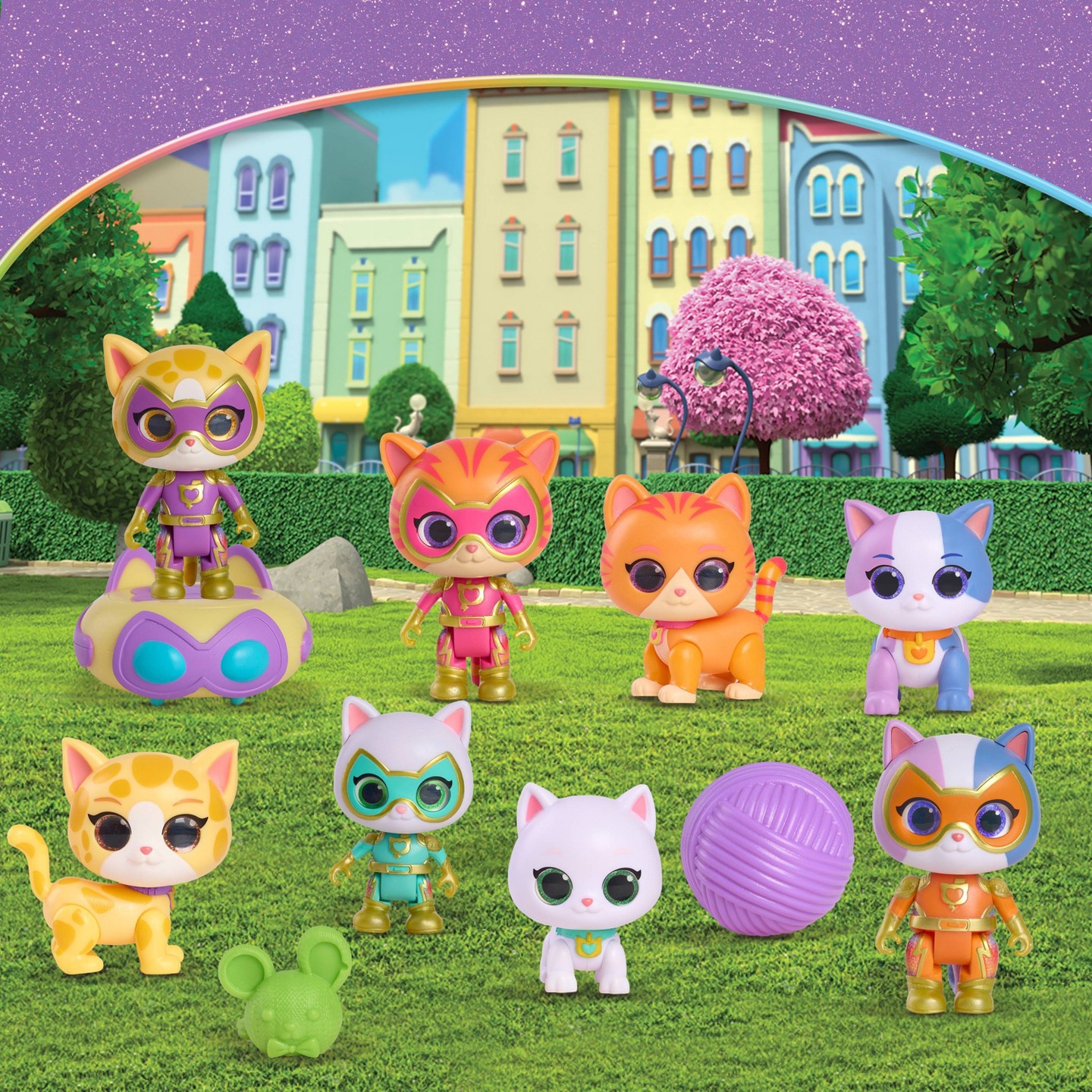 Детские фигурки Disney Jr. SuperKitties Go! Figure Set, 11 Pieces, Articulated Figures, Ages 3 — фото 5