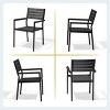 Crestlive Products Pellebant Outdoor Stackable Dining Chair Patio Armchair Set of 2 Aluminum Frame with Wood Plastic Composite Seat and Back - 2 of 4