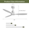 Sofucor 52" Wood Ceiling Fan No Light With Remote Control Quiet DC Motor 3 Blade Ceiling Fans for Patio Living Room Bedroom Office Indoor Outdoor - 2 of 4