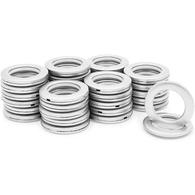 Bright Creations 32 Pack Silver Curtain Grommets, Metal Curtain Eyelet Ringsm Inner Diameter 1.6 in