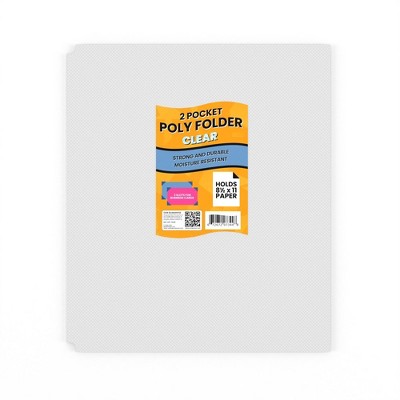 Clear No Hole Poly Line Folders (48 Packs)