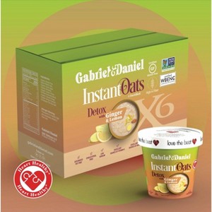 Gabriel & Daniel Organic Instant Oatmeal – Ginger Lemon & Almonds | Gluten-Free, Vegan, Non-GMO | Energizing Hot Cereal, 6 Pack - 1 of 4