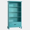 Gulches 5-Shelf Bookcase with Drawer, 71" Tall Bookshelf with Solid Wood Legs for Home Storage - 2 of 4