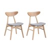 GDFStudio Lambert Modern Rubber Wood and Fabric Upholstered 5 Piece Round Dining Table Set - 4 of 4