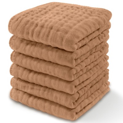 Baby Washcloths Muslin Cotton, Large 10”x10” by Comfy Cubs