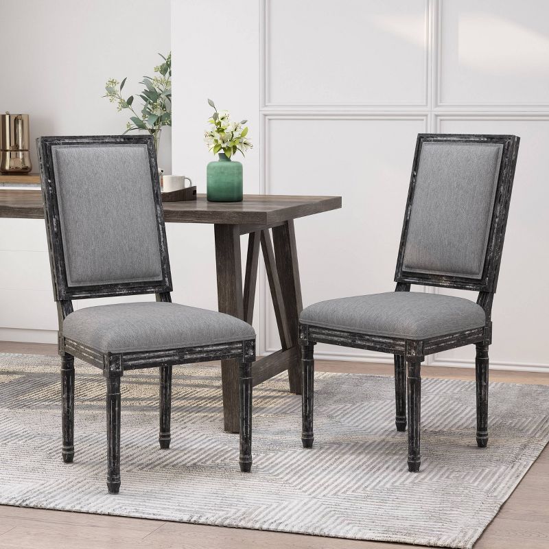 2pk Regina French Country Wood Upholstered Dining Chairs  - Christopher Knight Home, 3 of 13