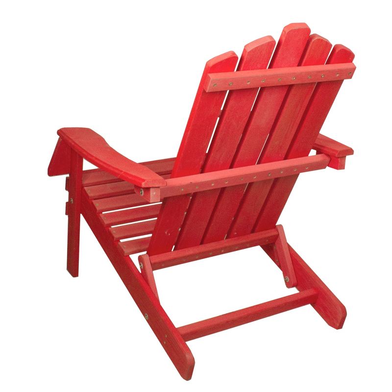 Northlight 36" Red Classic Folding Wooden Adirondack Chair, 5 of 7