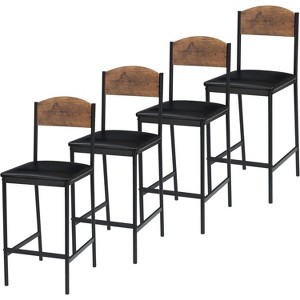 Jojoka Bar Table and Rack, Kitchen Table and Chairs for 2 with Upholstered Chairs - 1 of 4