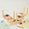 Juvale Wooden Sewing Box Organizer for Sewing Supplies with 3 Tier Drawers for Craft Tools, Needles, Thread Spool Organizer, 12.6 x 5.9 x 8.3 In - 2 of 4