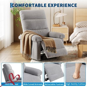 Manual Recliner Chair for Adults Manual Recliner with Side Pocket Adjustable Fabric Single Sofa with Ergonomic Back Support - 1 of 4