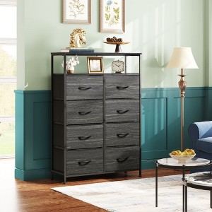Fabric Dresser 8 Drawers, Tall Storage Chest Tower for Bedroom, Closet, Living Room, Hallway, Space-Saving Organizer Unit - 1 of 4