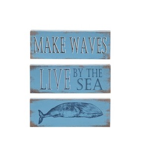 Beachcombers Set Of By The Sea Stackable Accents Blocks Table Sign Nautical Coastal 8.5 x 1 x 3 Inches. - 1 of 2