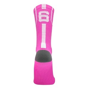 Mk Socks Player ID Jersey Number SINGLE Crew Sock - Hot Pink, White - 1 of 1
