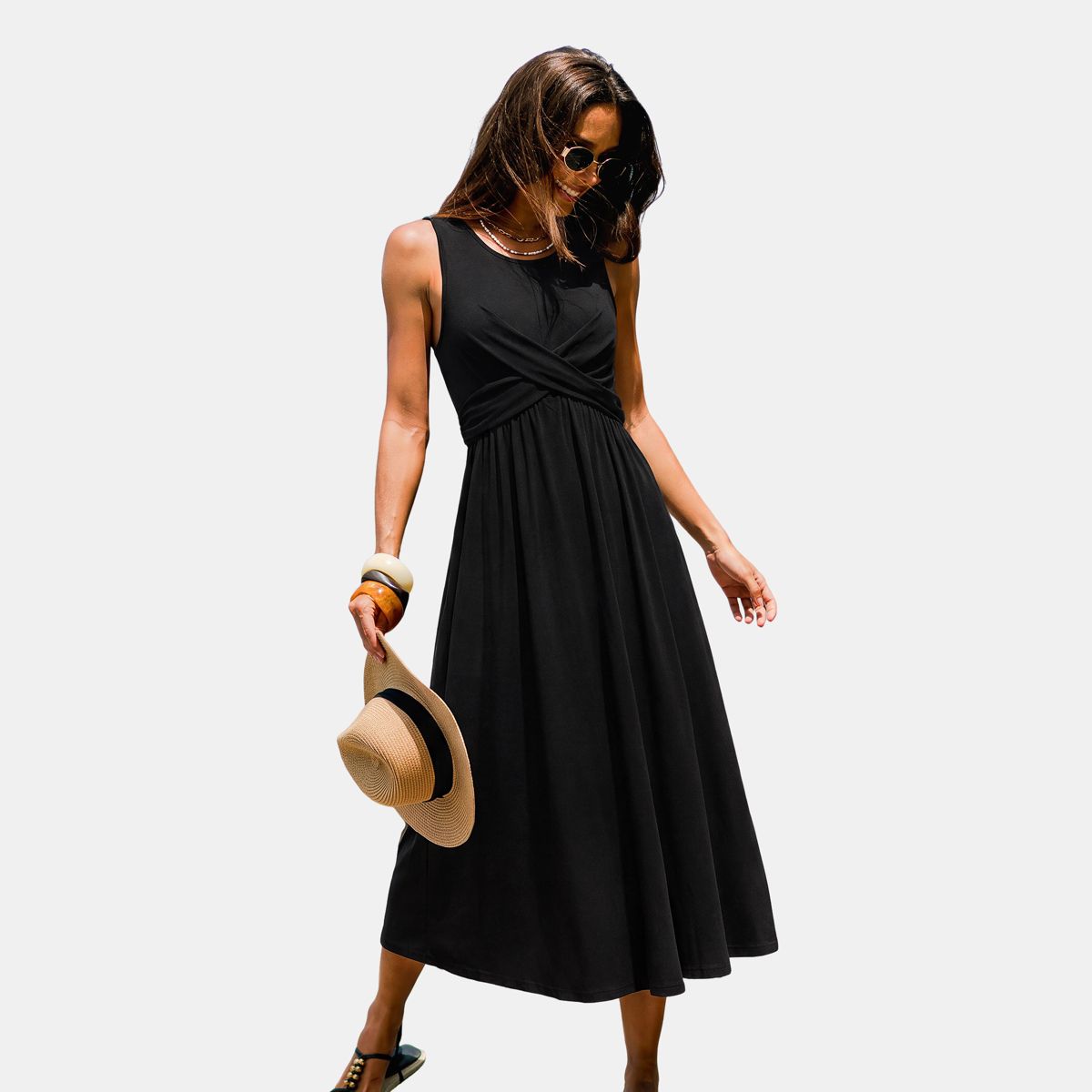 Cupshe Women's Knit Midi Dress With Criss-Cross Design