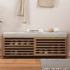 NicBex Modern 43.3" Storage Bench Wood Entryway Bench with Shutter Style Slats for Bedroom and Hallway - 2 of 4