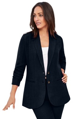 Jessica London Women's Plus Size Linen Blazer
