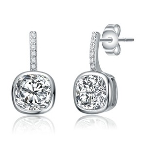 Guili Elegant Bezel Set Drop Earrings, A Minimalist & Timeless Jewelry Piece That Combines Sophistication with Everyday Wearability & Comfort - 1 of 3