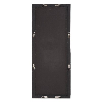Silver Rectangular Wall Mirror with Circular Overlay, 38" x 15"
