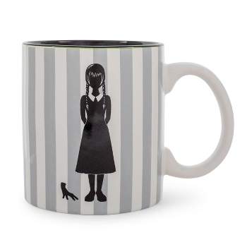 Silver Buffalo Addams Family Wednesday "On Wednesdays We Wear Black" Ceramic Mug | 20 Ounces